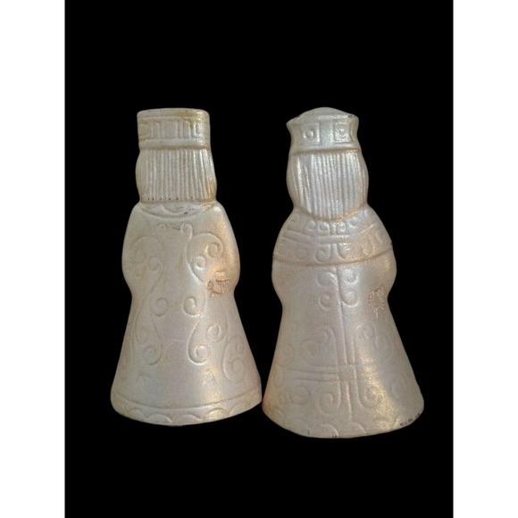 1976 Duncan Enterprise Ceramic Angel 4 in 2 wise Men Christmas Ornament - Picture 4 of 9